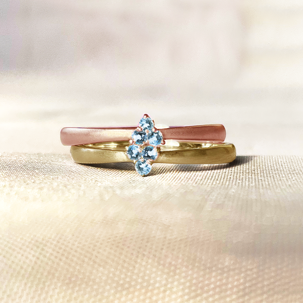 ブルートパーズ] 3 stones combination gold #authentic – Dahye1999