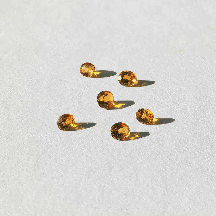 [シトリン] Circle & float pierced earring