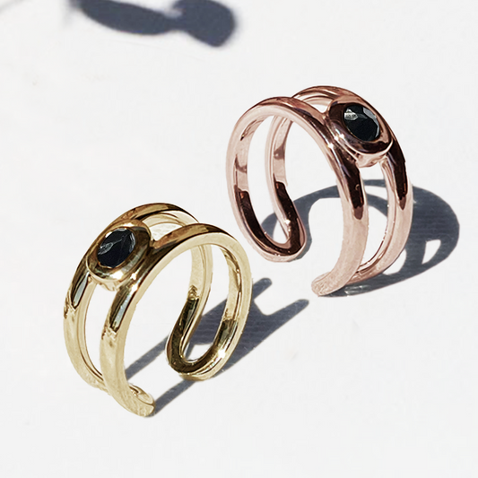 [オニキス] bind with oval ear-cuff gold #authentic