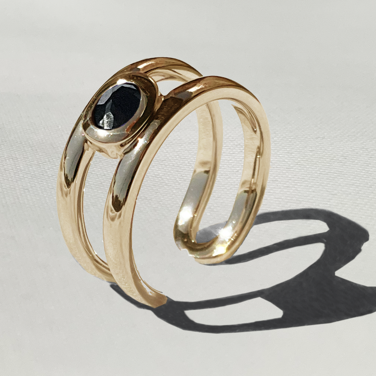 [Black onyx] bind with oval gold #authentic