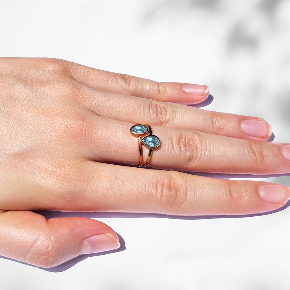 マルコビチェゴ ブルートパーズ リング ジャイプール Marco Bicego ジャイプール リング 14.5号 マルコビチェゴ ブルー