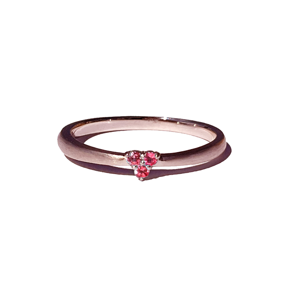 [Ruby] 3 stones combination gold #authentic
