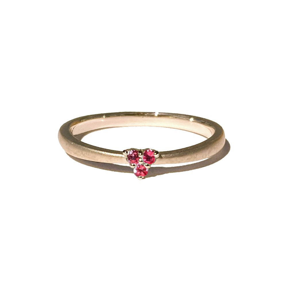 [Ruby] 3 stones combination gold #authentic