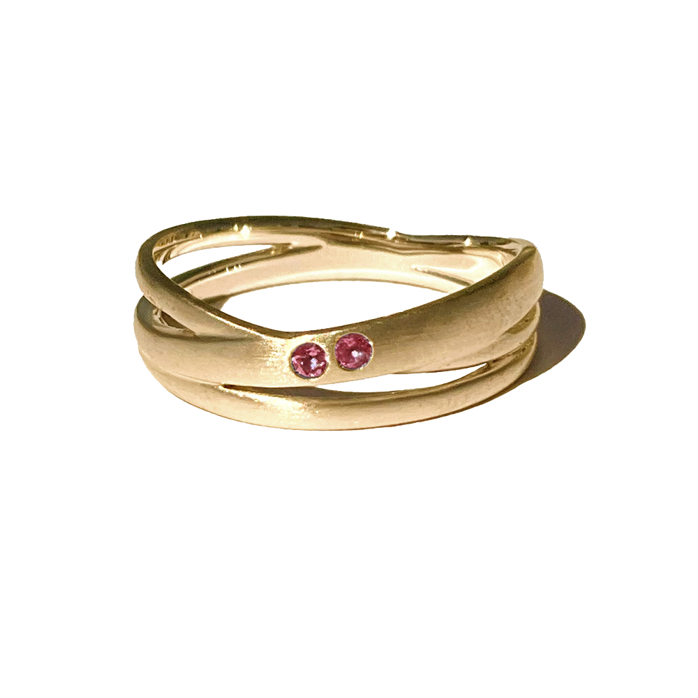 [Ruby] 2 stones combination gold #authentic