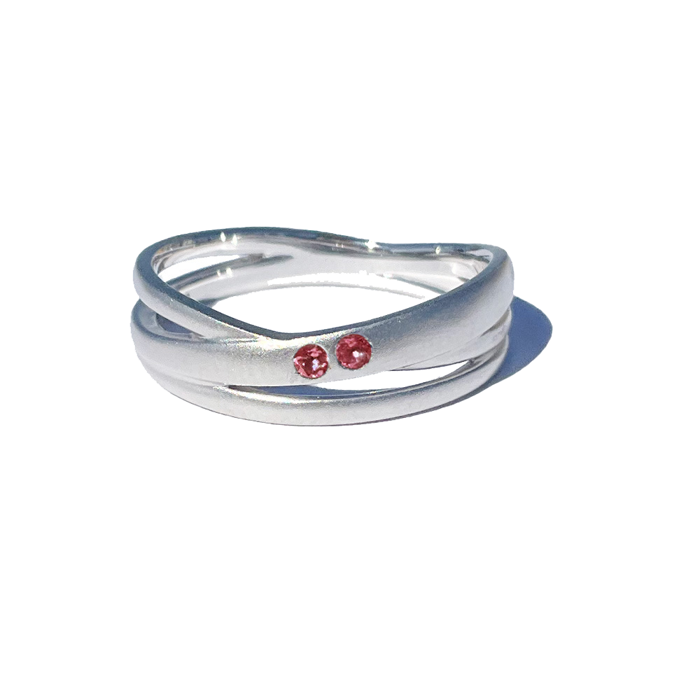 [Ruby] 2 stones combination silver #authentic