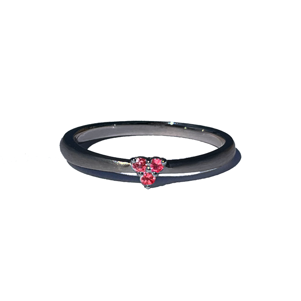 [Ruby] 3 stones combination silver #authentic