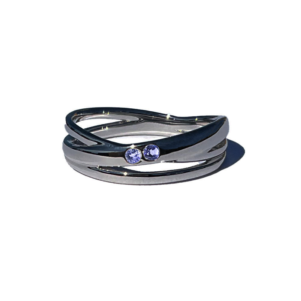 [Sapphire] 2 stones combination silver #authentic