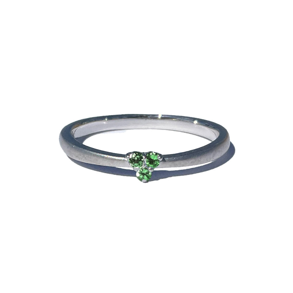 [Chrome Diopside] 3 stones combination silver #authentic