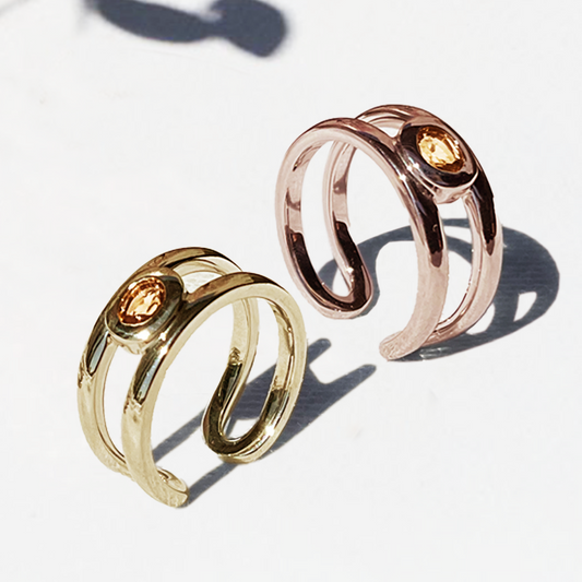 [シトリン] bind with oval ear-cuff gold #authentic