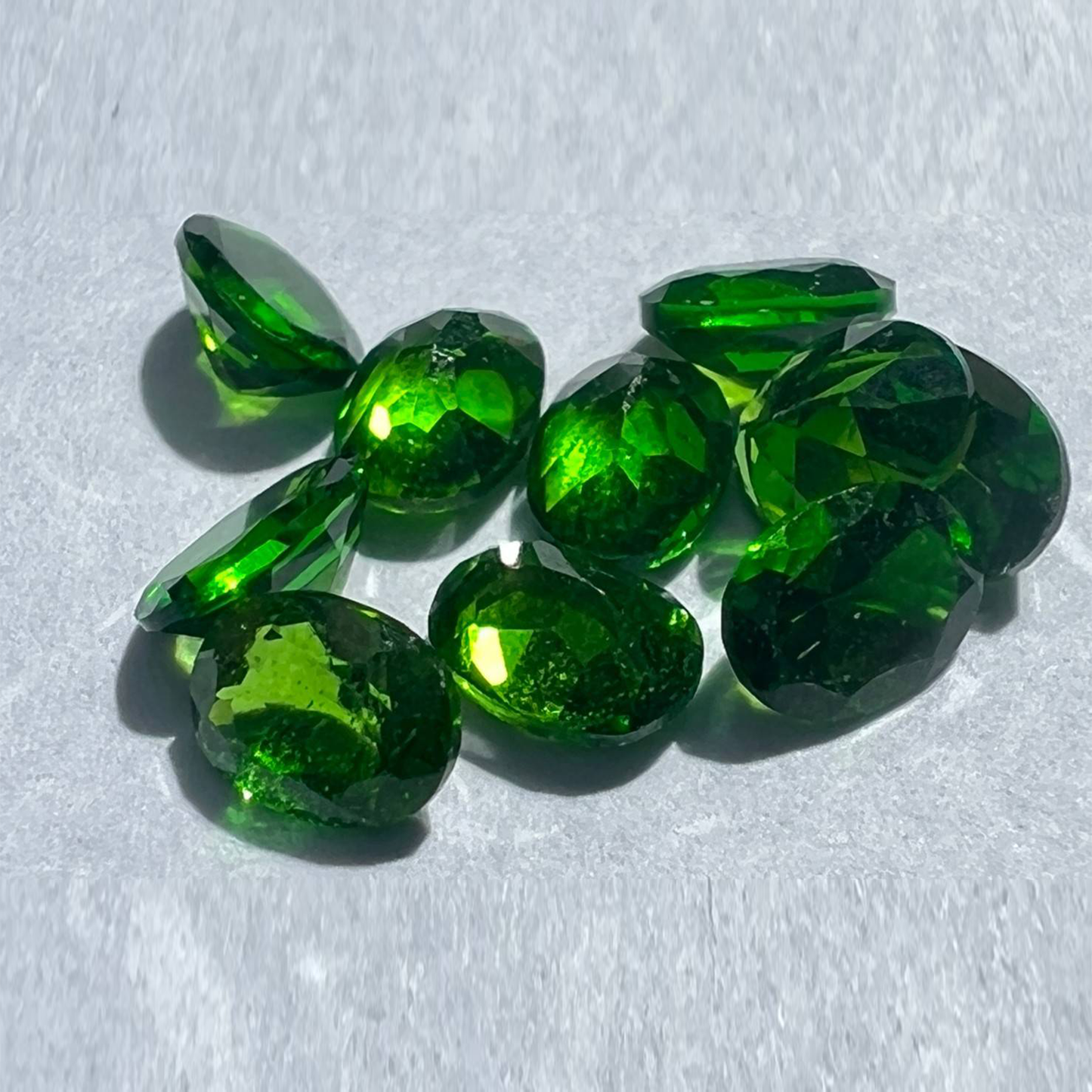 [Chrome Diopside] 3 stones combination gold #authentic