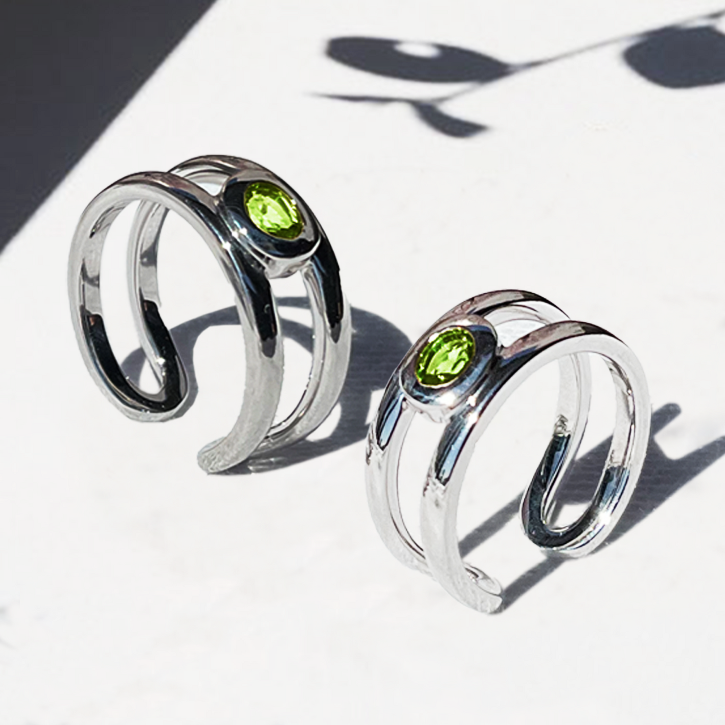 [Peridot] bind with oval silver #authentic