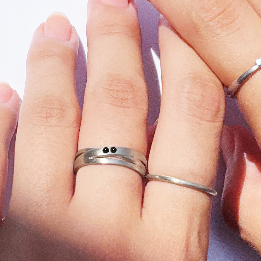 [オニキス] 2 stones combination silver #authentic