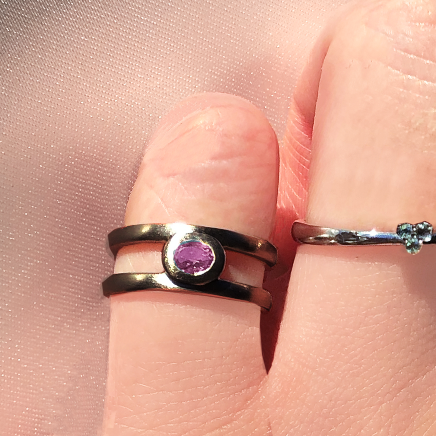 [Amethyst] bind with oval silver #authentic