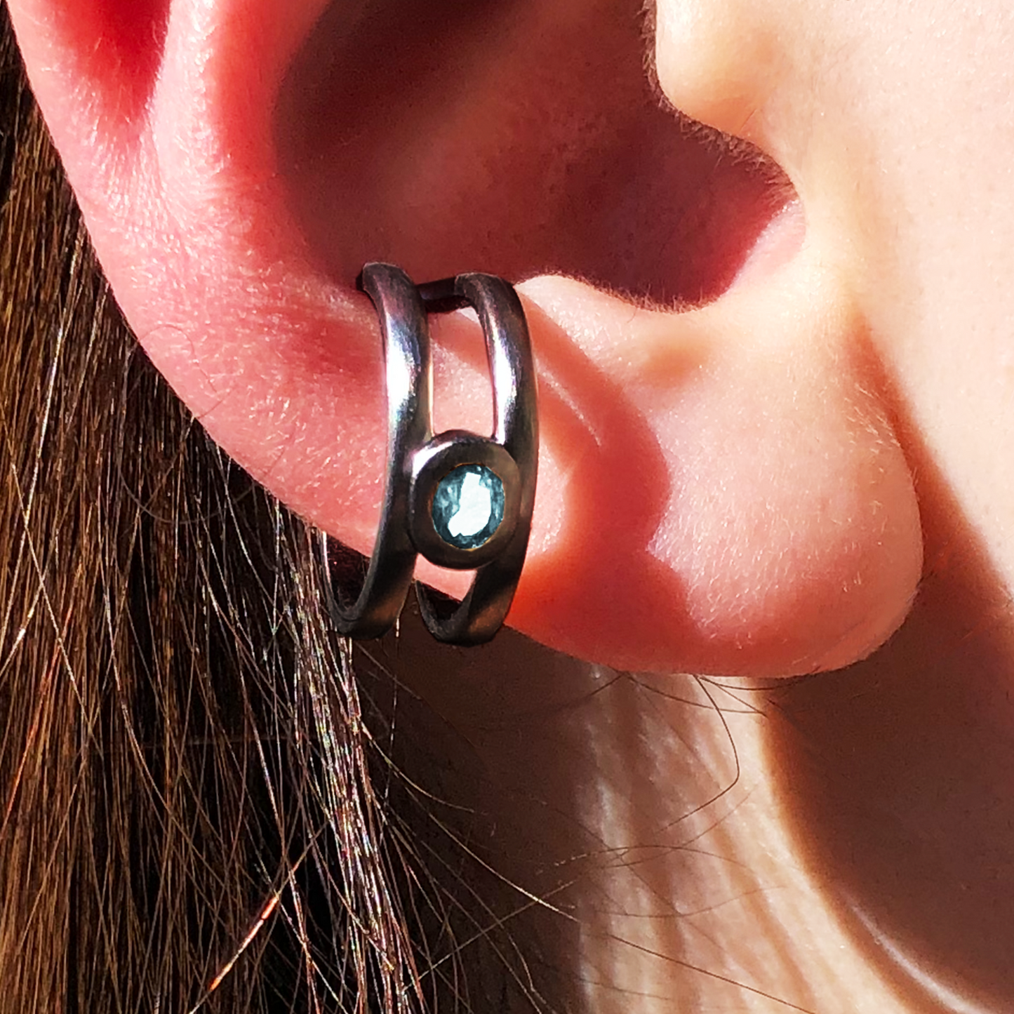 [Aquamarine] bind with oval silver #authentic