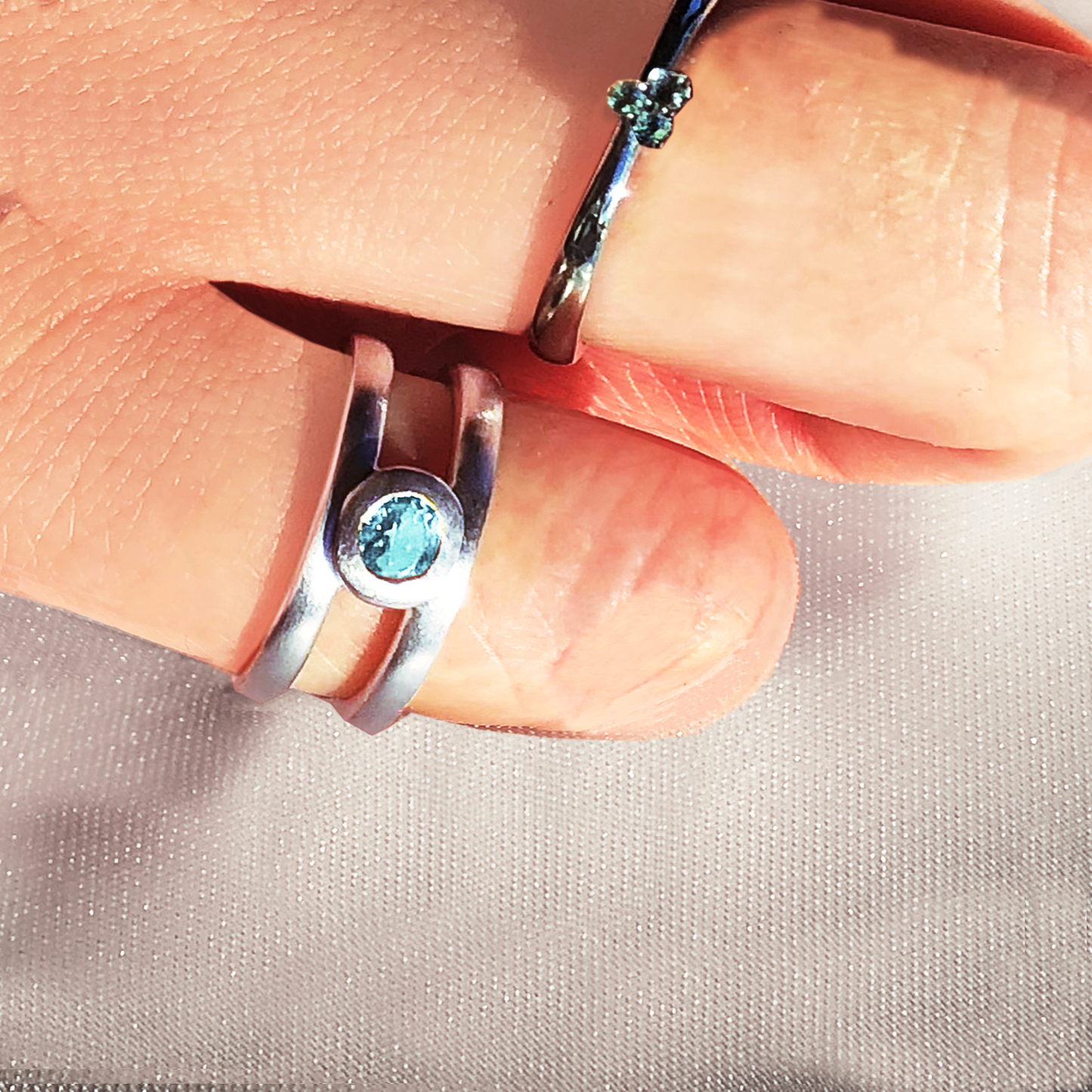 [Aquamarine] bind with oval silver #authentic