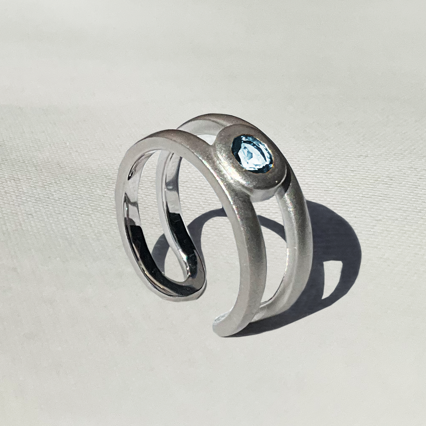 [Aquamarine] bind with oval silver #authentic