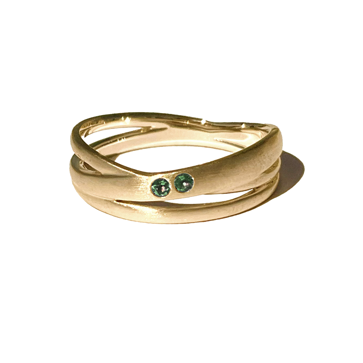 クロムダイオプサイト] 2 stones combination gold #authentic