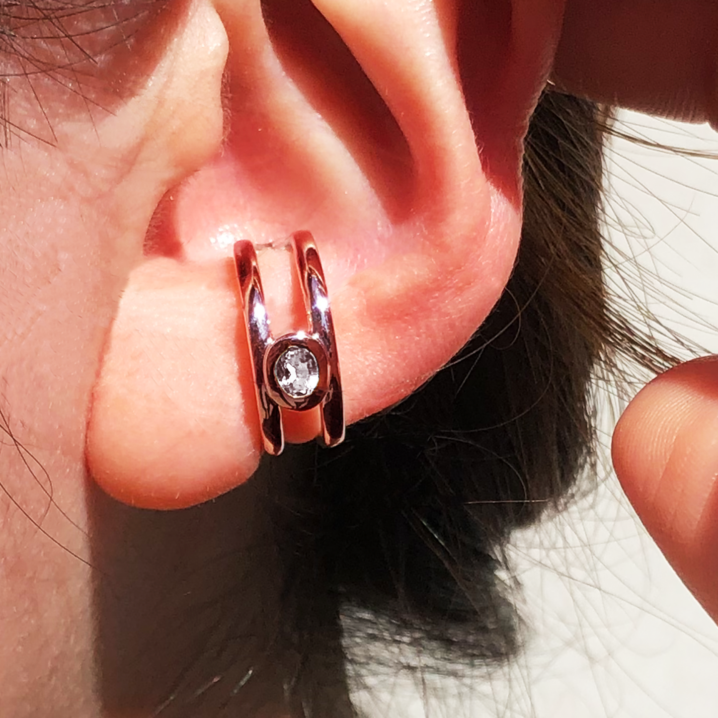 [モルガナイト] bind with oval ear-cuff gold #authentic