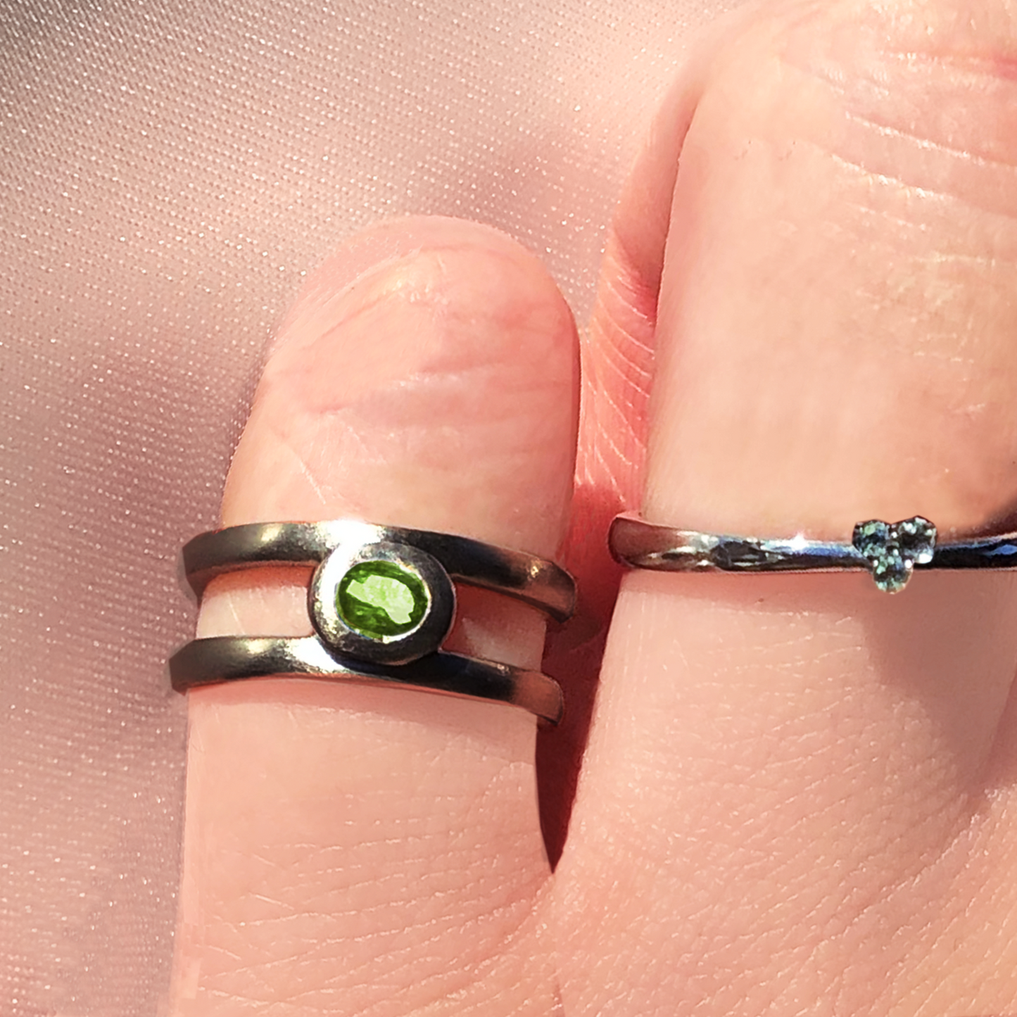 [Peridot] bind with oval silver #authentic