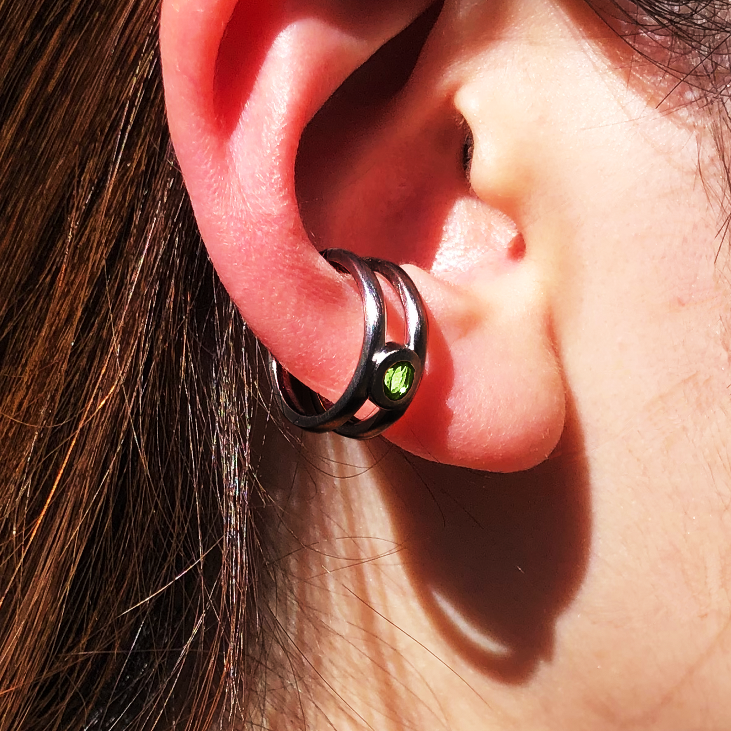 [Peridot] bind with oval silver #authentic