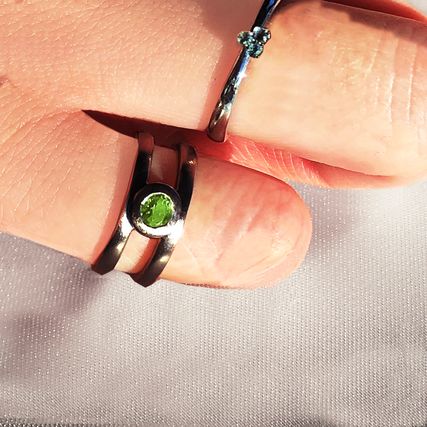 [Peridot] bind with oval silver #authentic