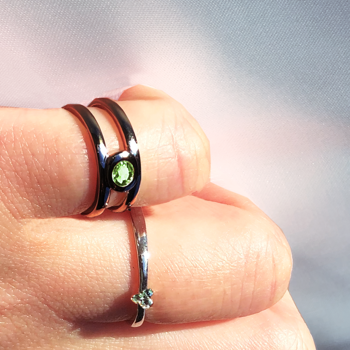 [Peridot] bind with oval silver #authentic