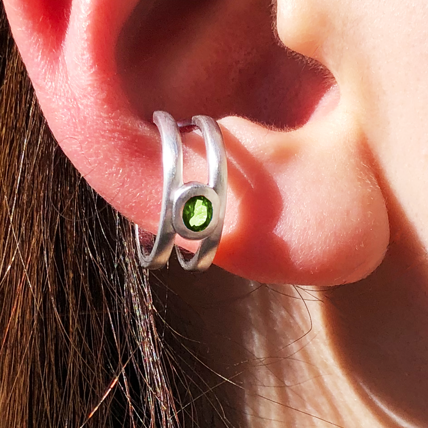 [Peridot] bind with oval silver #authentic