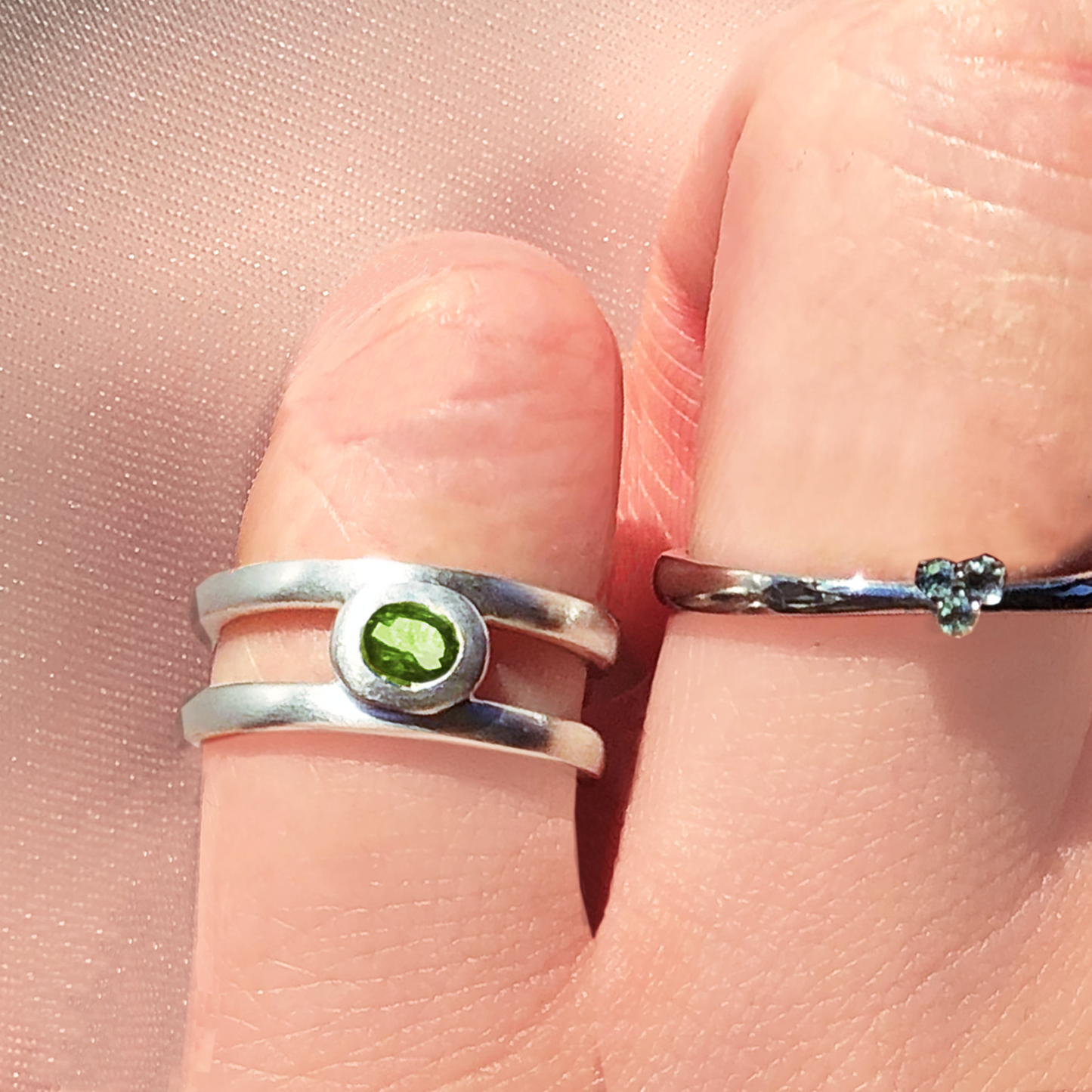 [Peridot] bind with oval silver #authentic
