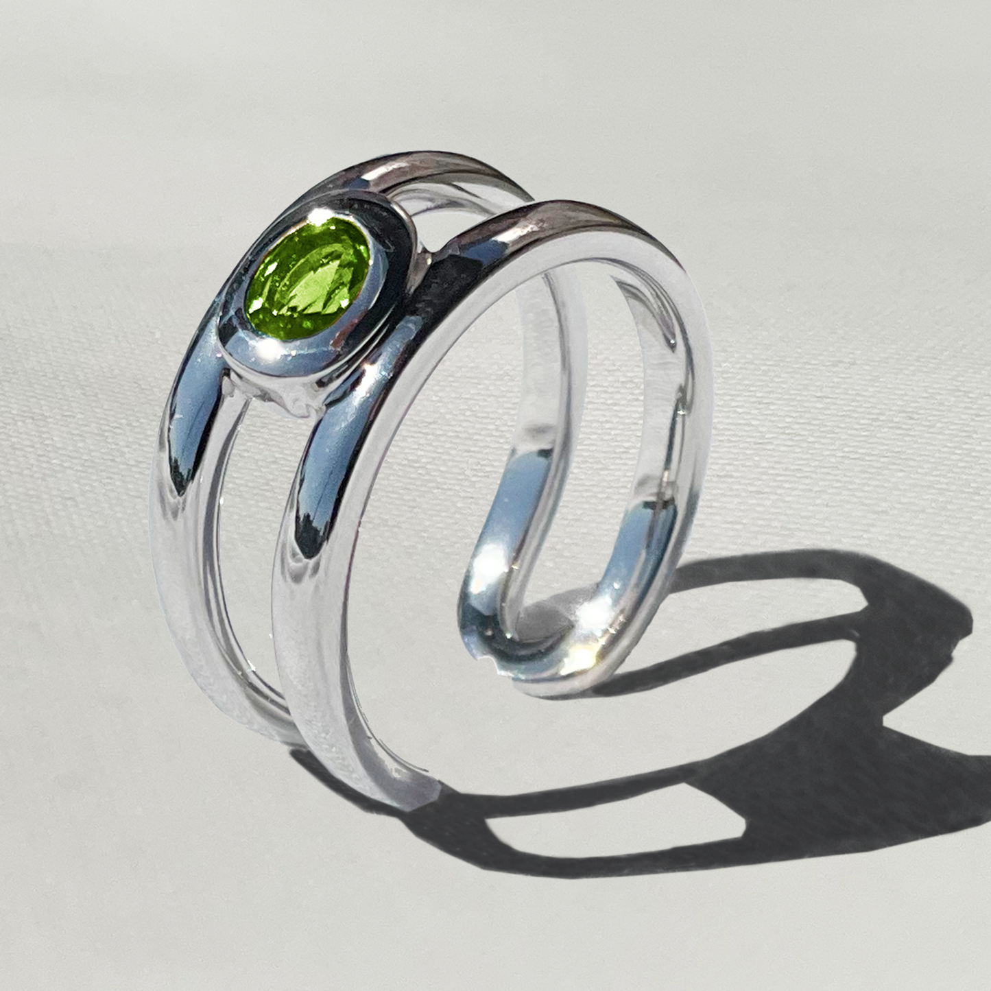 [Peridot] bind with oval silver #authentic