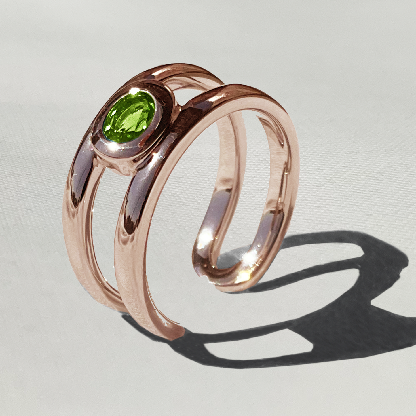 [Peridot] bind with oval gold #authentic