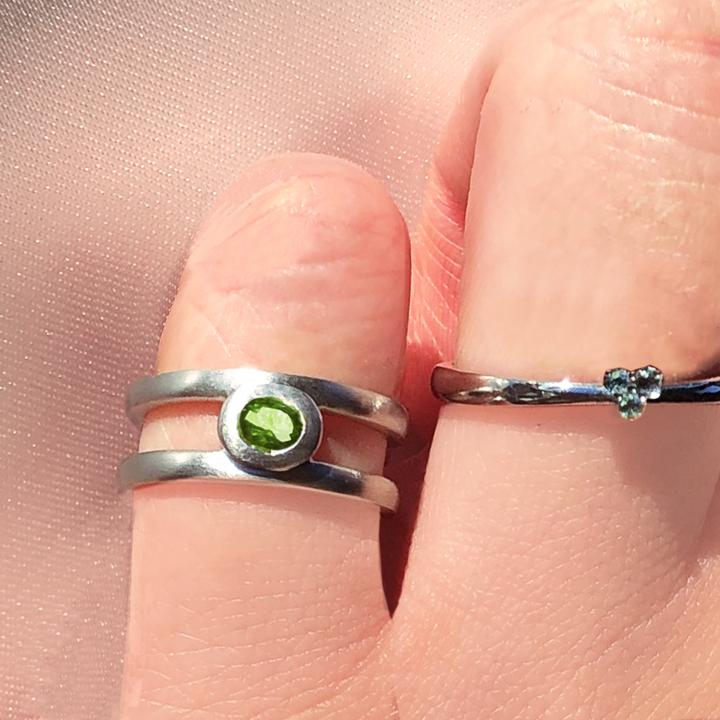 [Peridot] bind with oval silver #authentic
