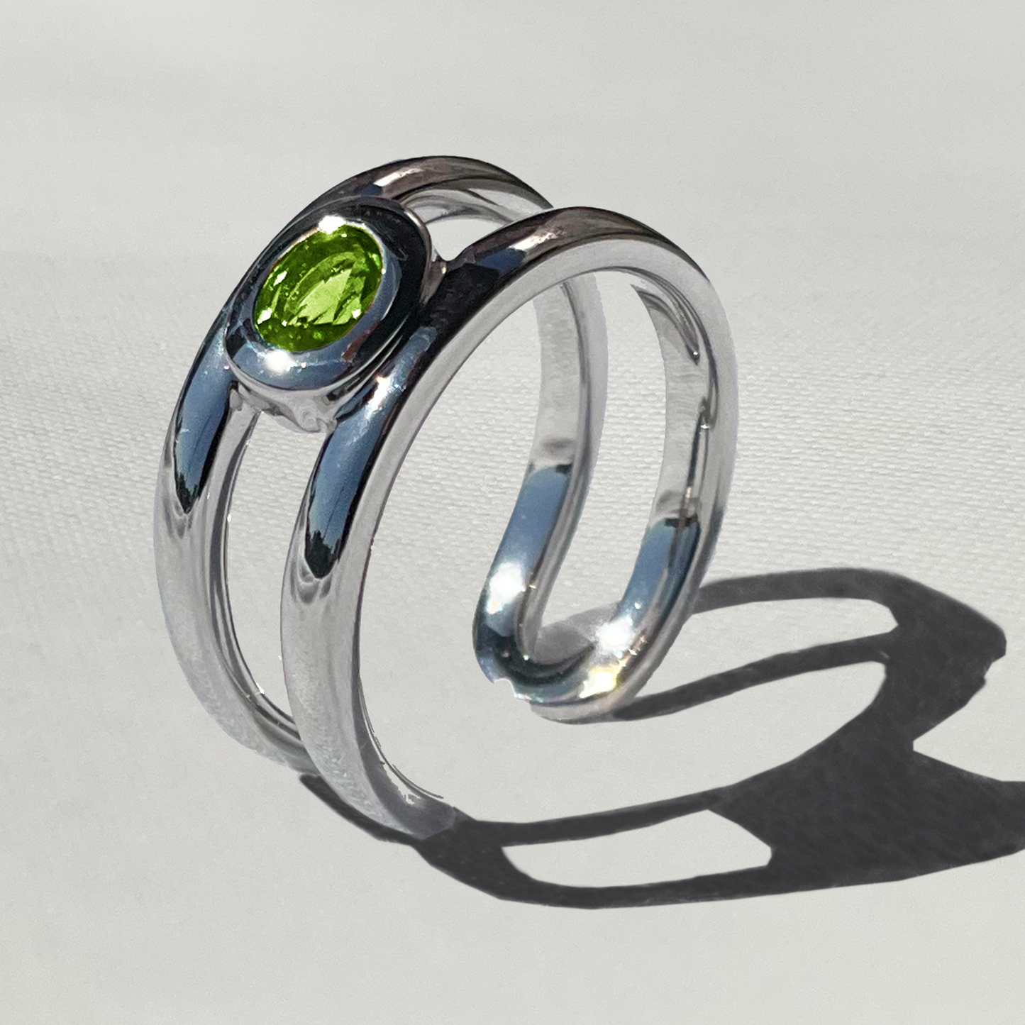 [Peridot] bind with oval silver #authentic
