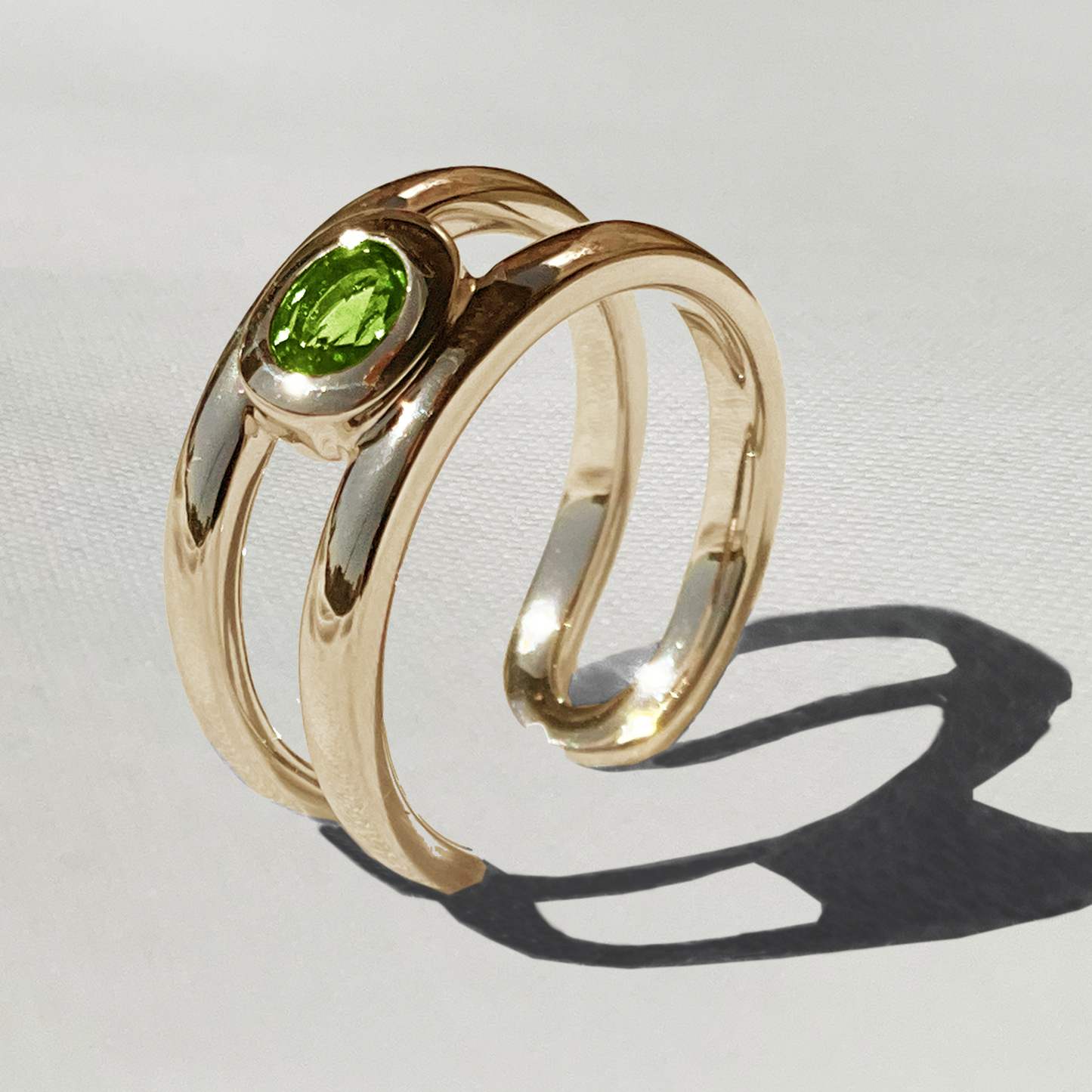 [Peridot] bind with oval gold #authentic