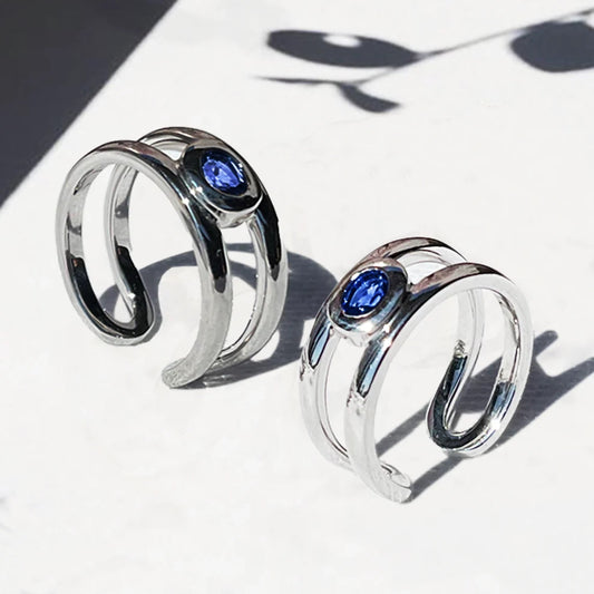 [Sapphire] bind with oval silver #authentic